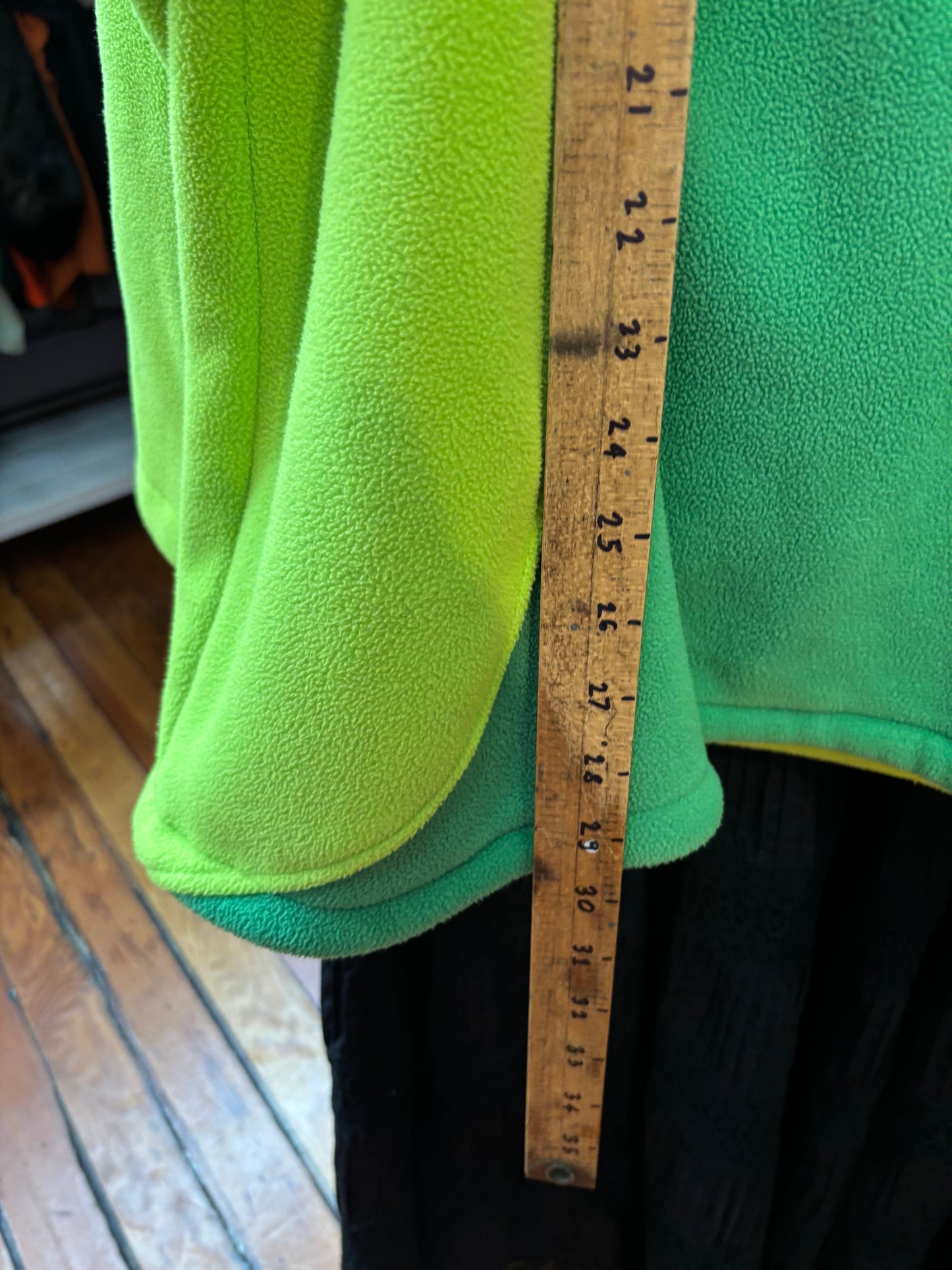 size 4X green on green Shiny by Nature fleece - zip up