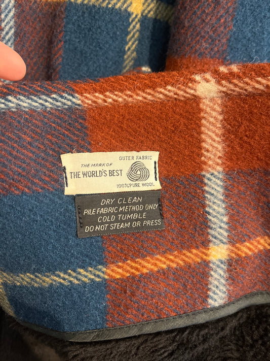 RARE VINTAGE Size 42 Orange wool plaid jacket Stratojac