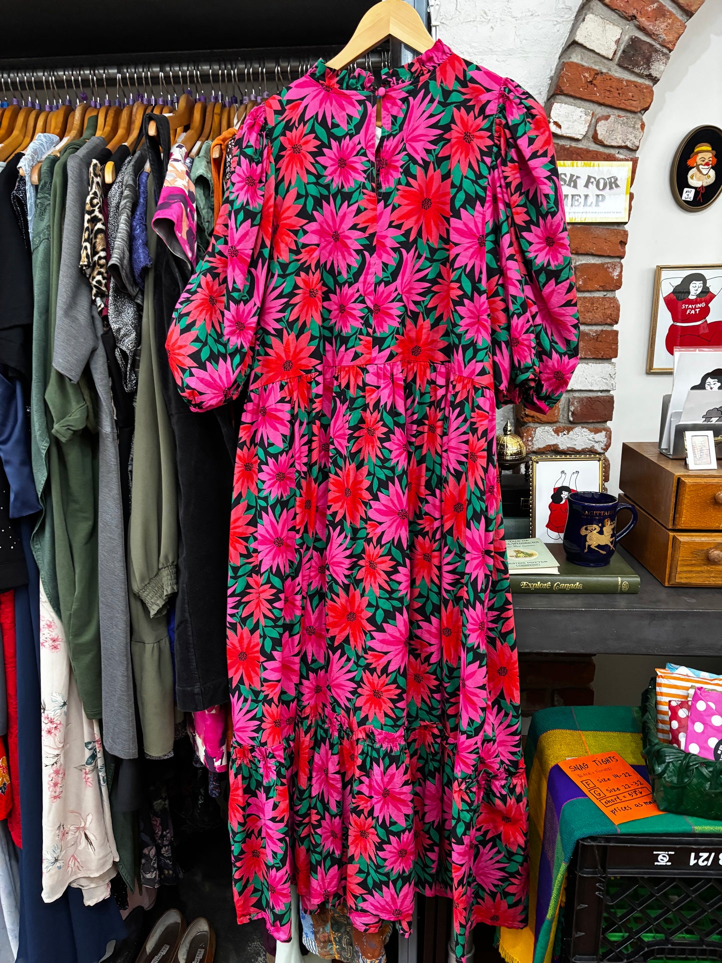 size L (very flex) Joanie pink on pink midi dress fits closer to 1-2X
