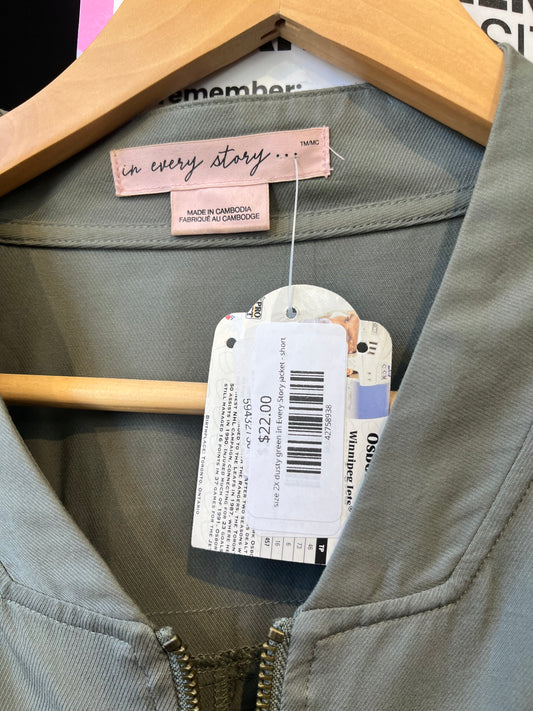 size 2X dusty green In Every Story jacket - short