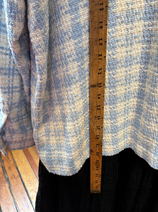 size 2X blue tweed C by one shacket blazer
