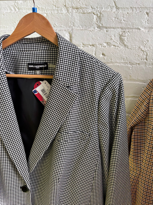 size 20W black white houndstooth Karl Lagerfeld blazer