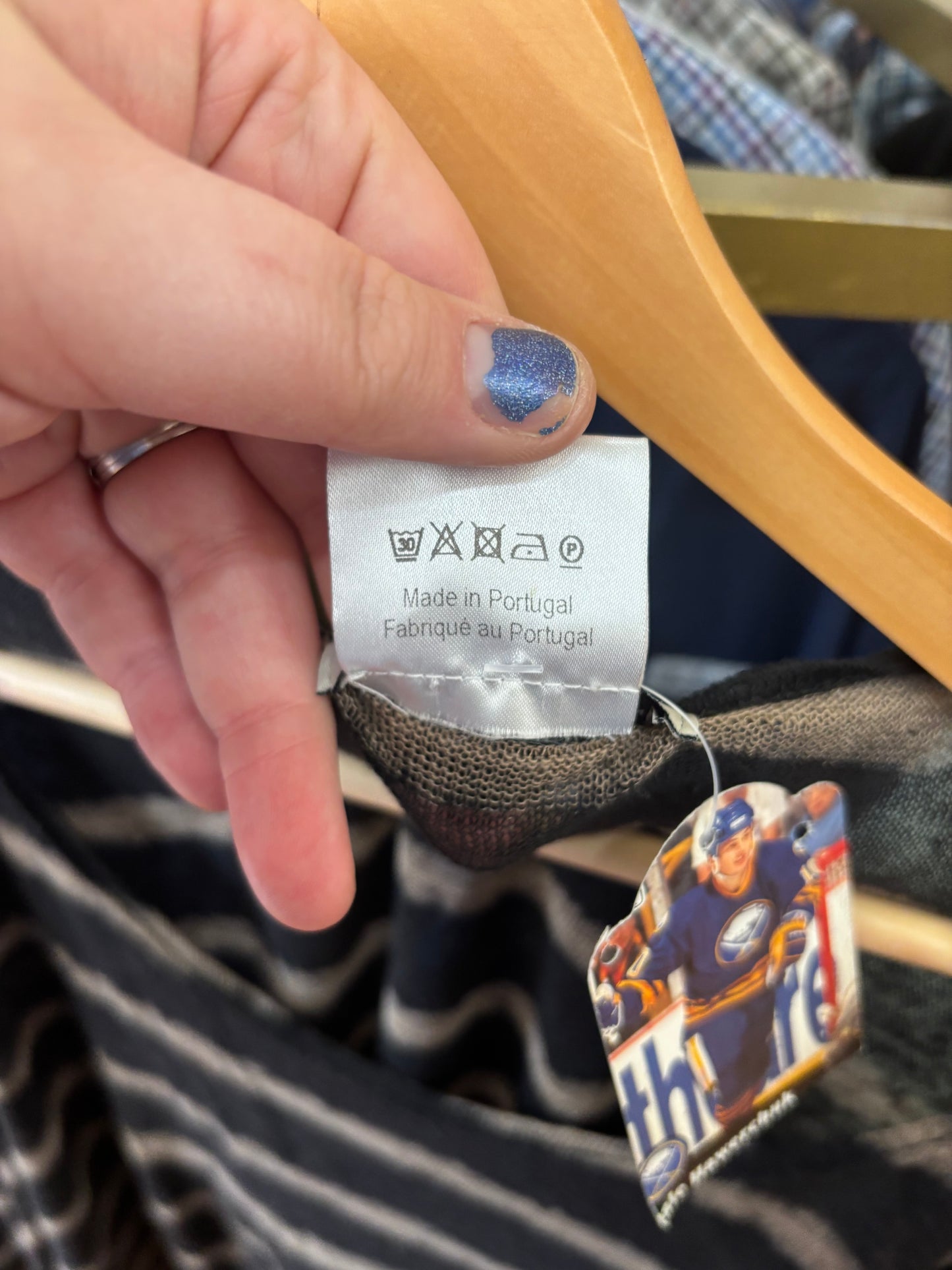 size L black beige stripe linen Ivan Grundahl top - long sleeve