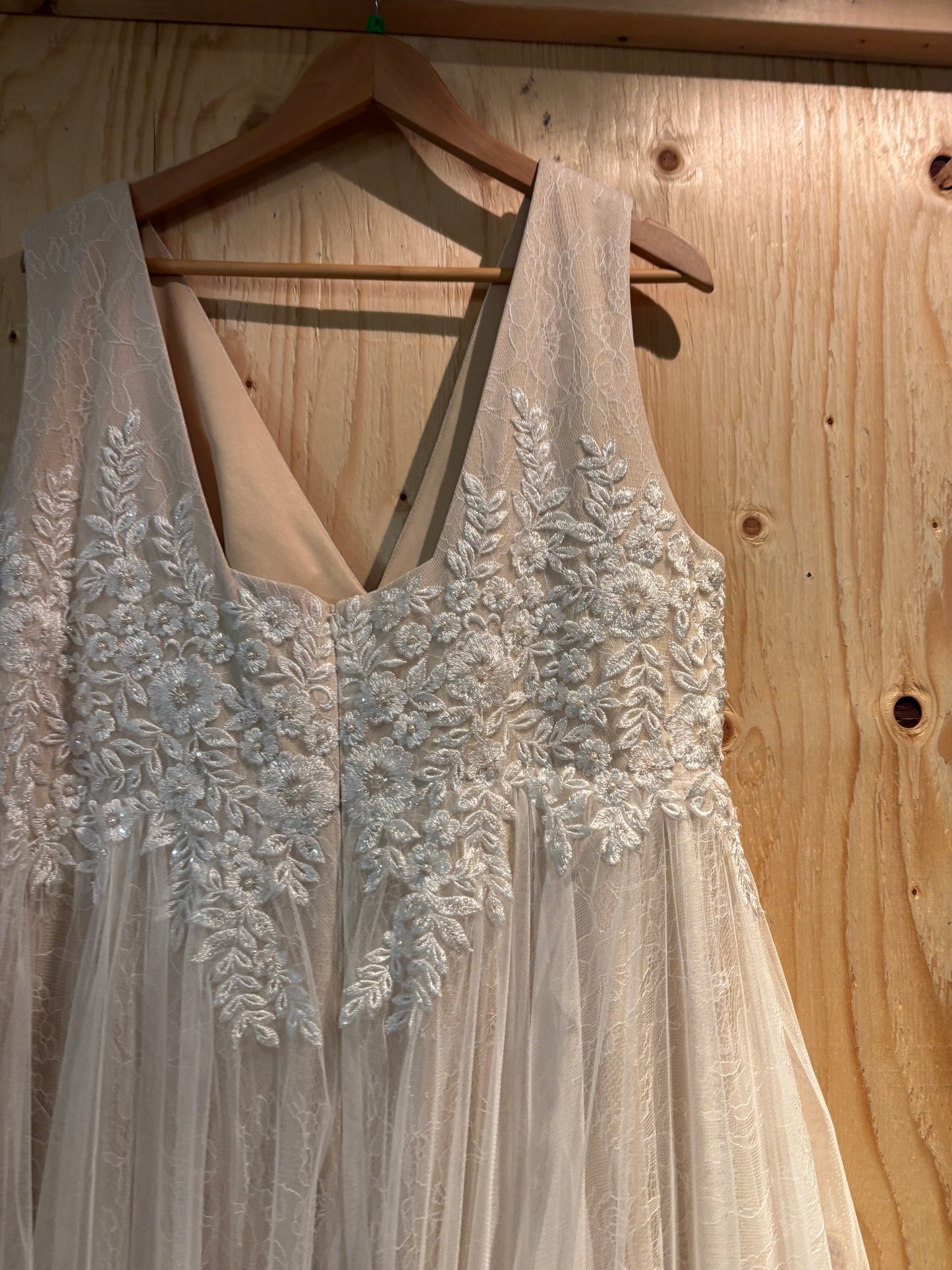 Asos off white organza overlay wedding dress