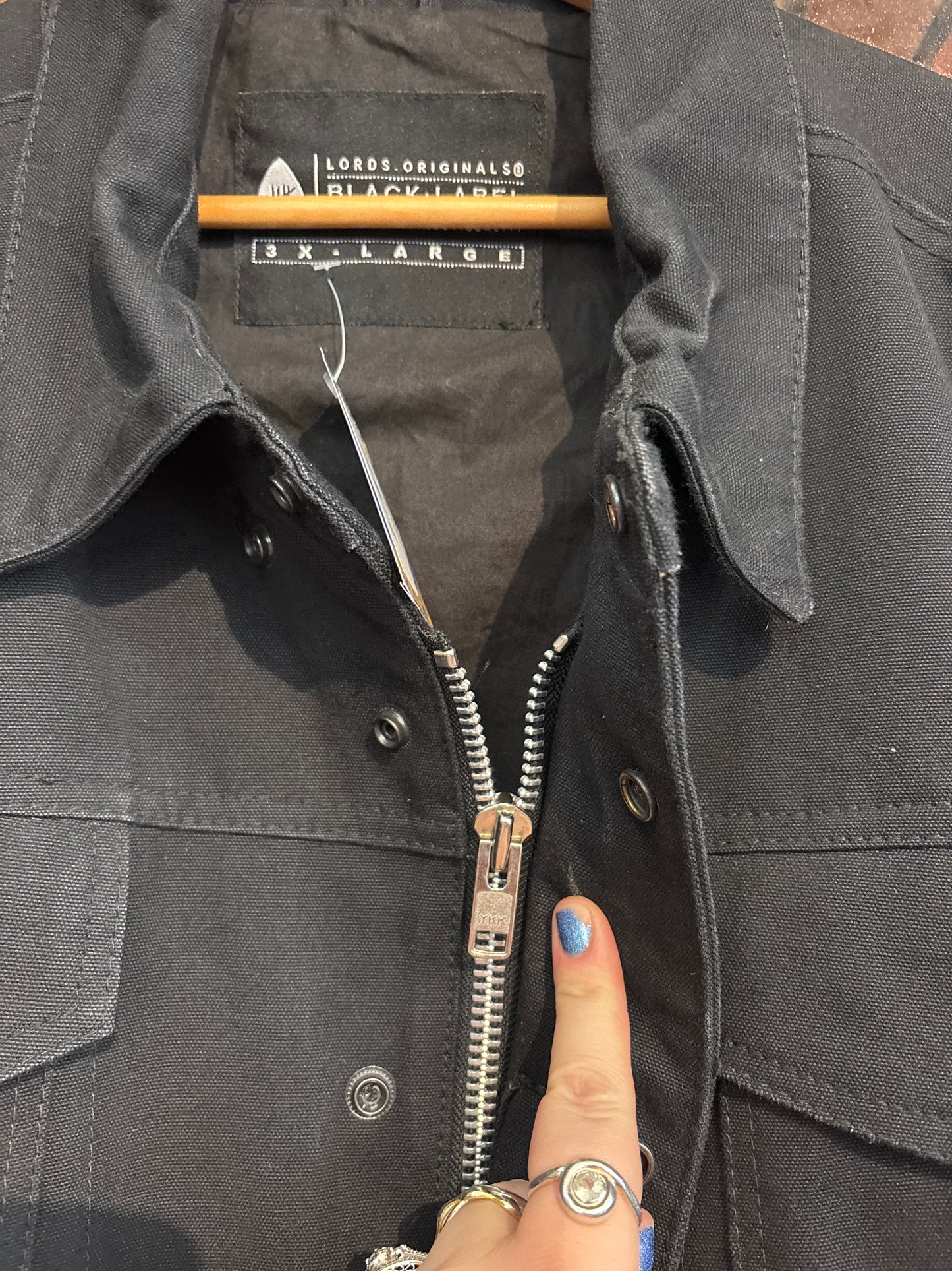 size 3X black denim heavy Lords of Gastown jacket