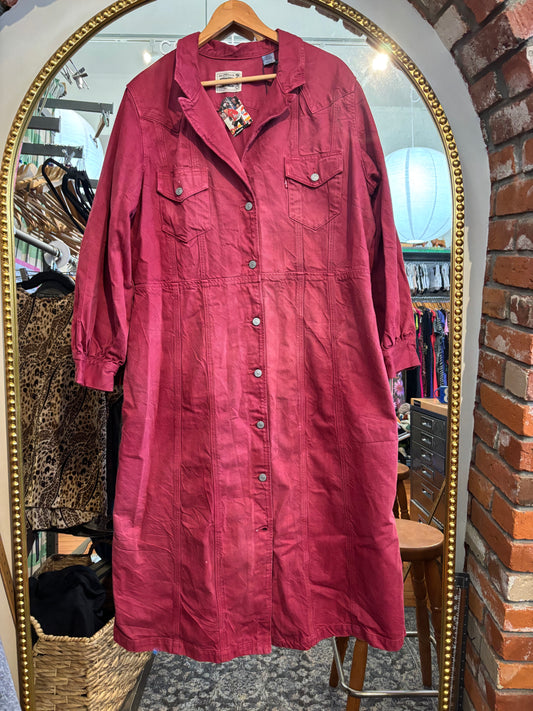 size 3X (SMALL FIT) Ganni x Levis Burgundy denim dress