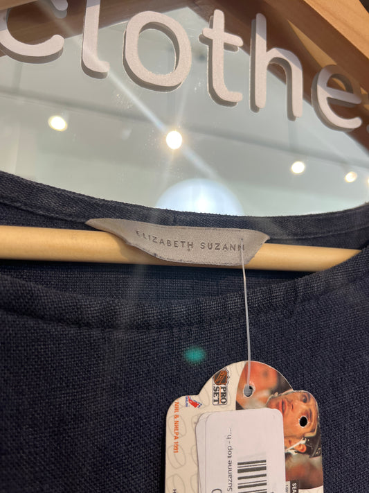 size flex navy LINEN Elizabeth Suzanne top - harper tunic