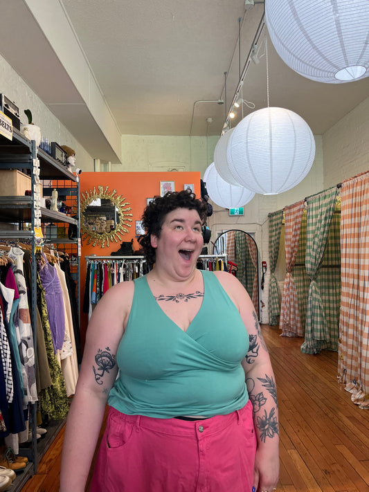 size 4X seafoam Free Label tank - Dani