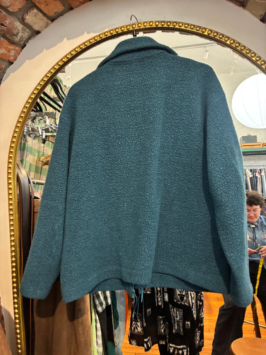 size XXL teal wool Astrid Wild jacket - zip up