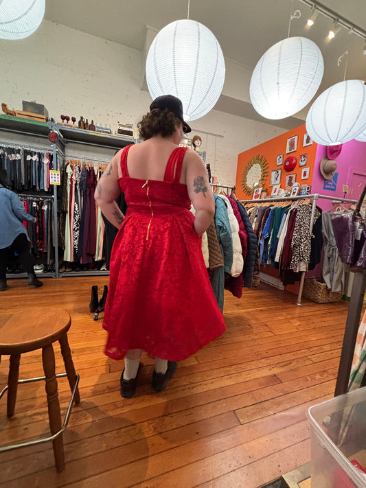 size XXL (22) red lace City Chic dress - fancy