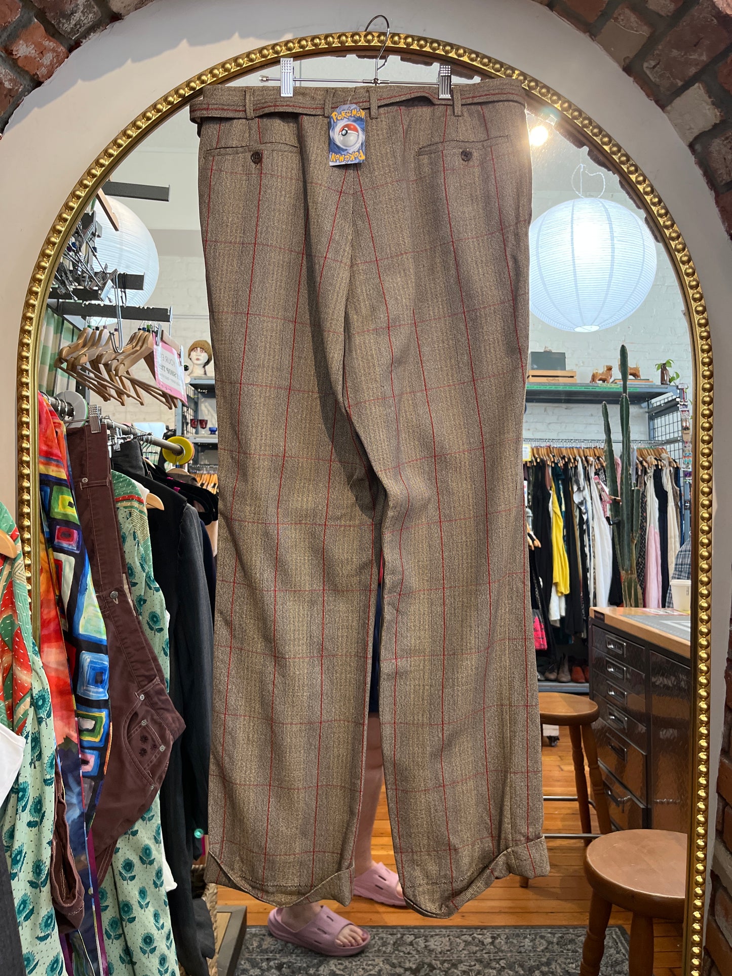 size 36 brown tweed VINTAGE Chester Barrie Ltd pants - matching