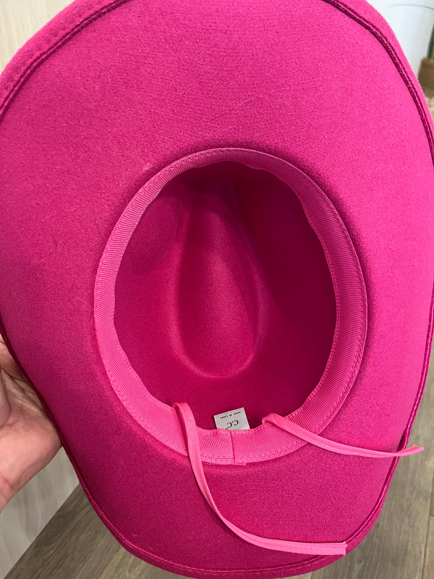 C.C Cowboy hat Barbie pink sparkle rope detail