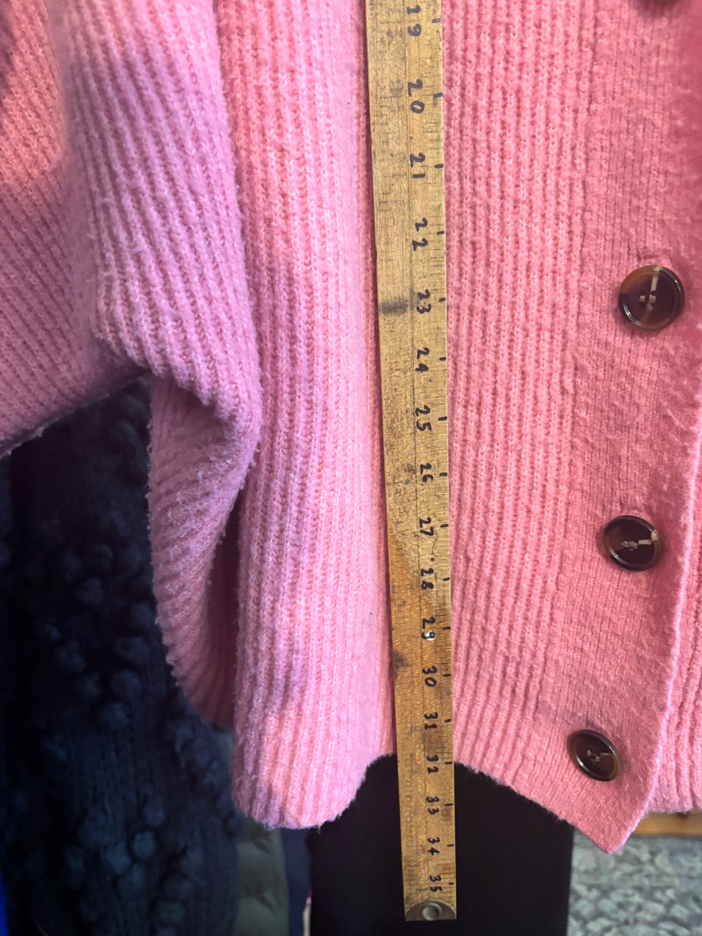size 3X pink ribbed  DEX cardigan - boxy