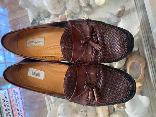 AS IS size 16M black brown leather VINTAGE Mezlan shoes - loafers