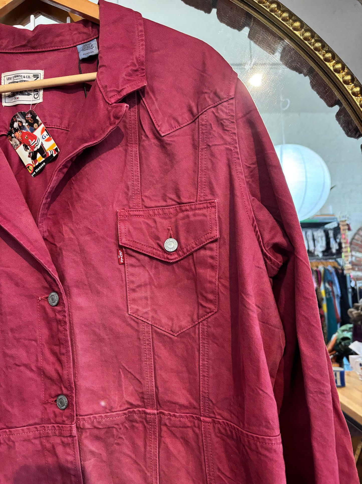size 3X (SMALL FIT) Ganni x Levis Burgundy denim dress