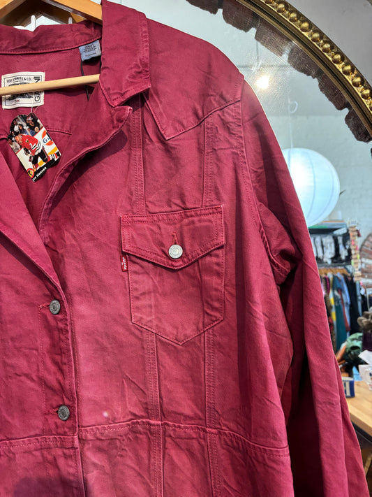 size 3X (SMALL FIT) Ganni x Levis Burgundy denim dress