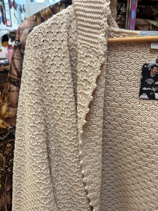 size XL cream cotton April Cornell cardigan - knit open