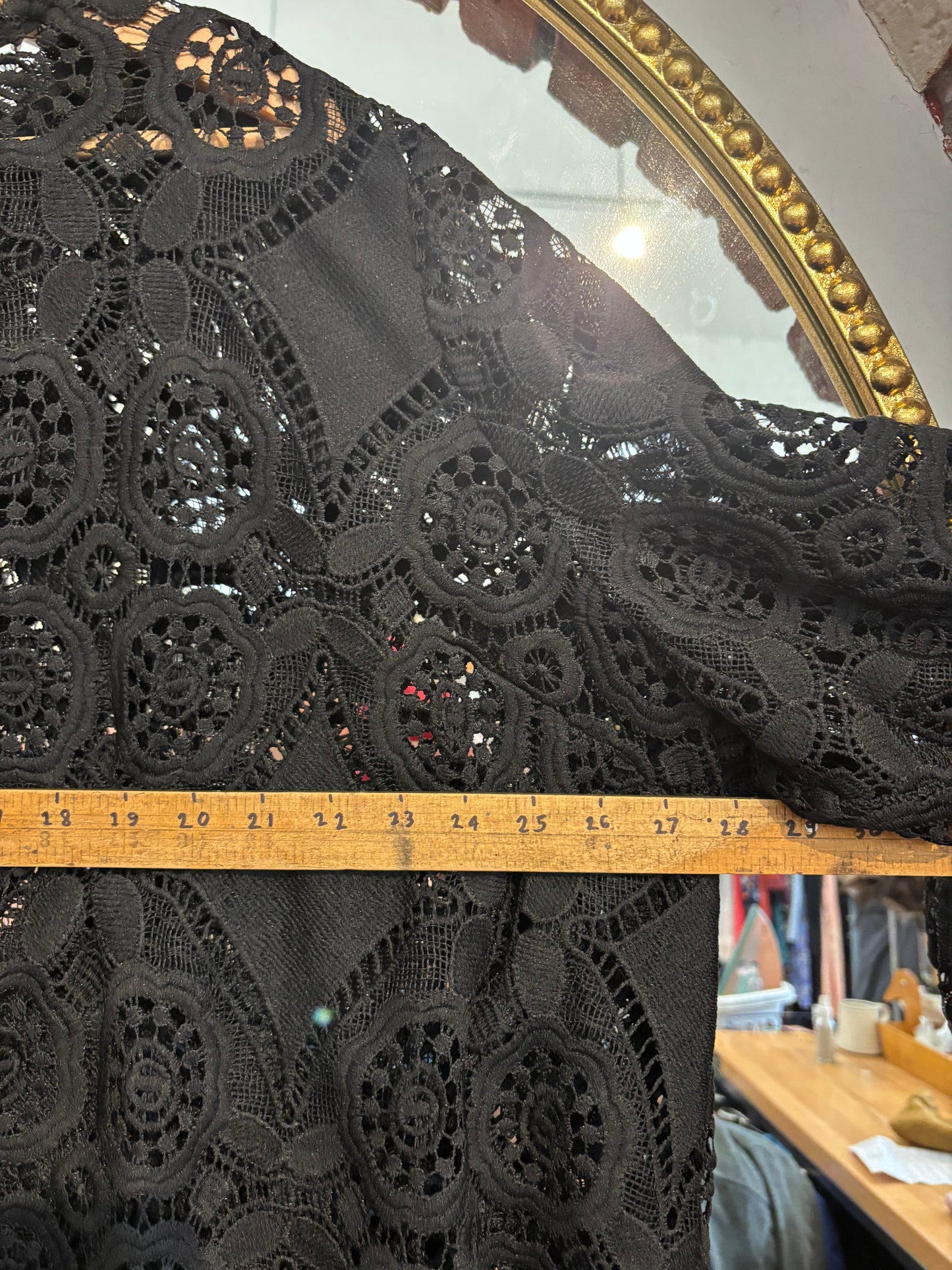 size 3X black applique see through Penningtons top - blouse