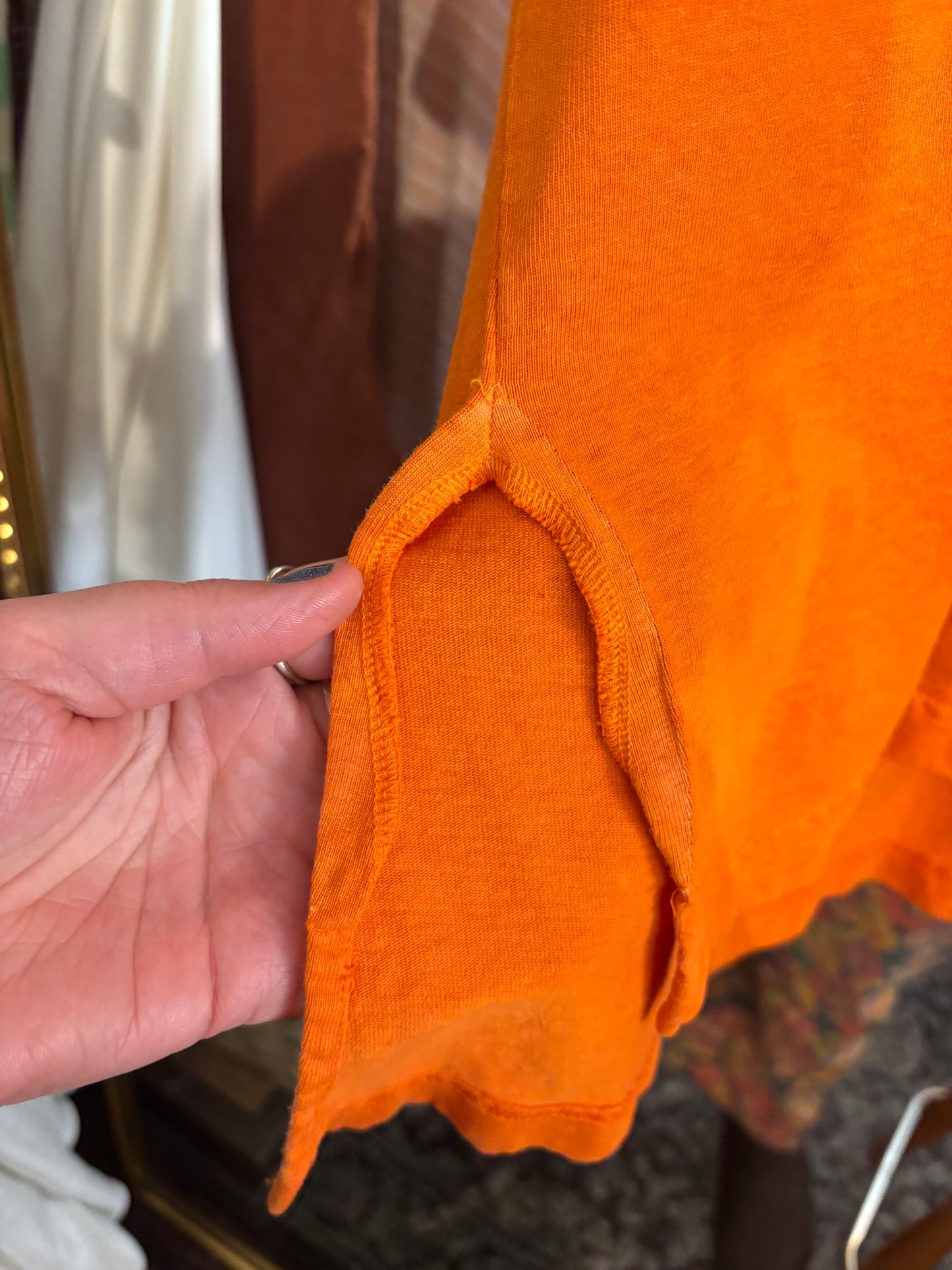 size 1 orange Jungmaven tee - boxy