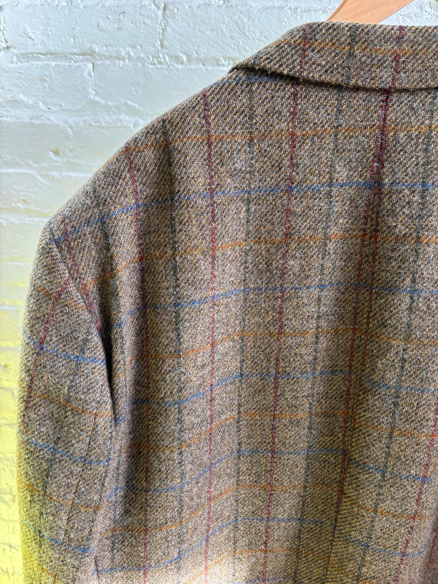 VINTAGE AS IS size 50 Blarney Mills wool plaid blazer