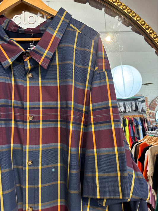 size 6XT farmer plaid King Size button up short sleeve