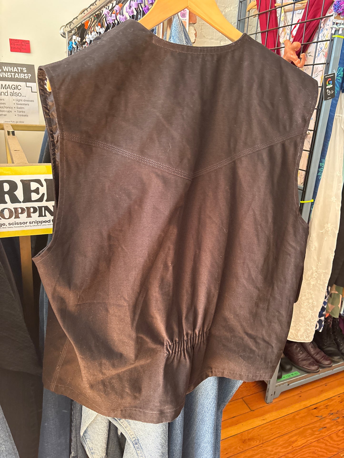 size XLish black cotton VINTAGE Wyoming Traders vest