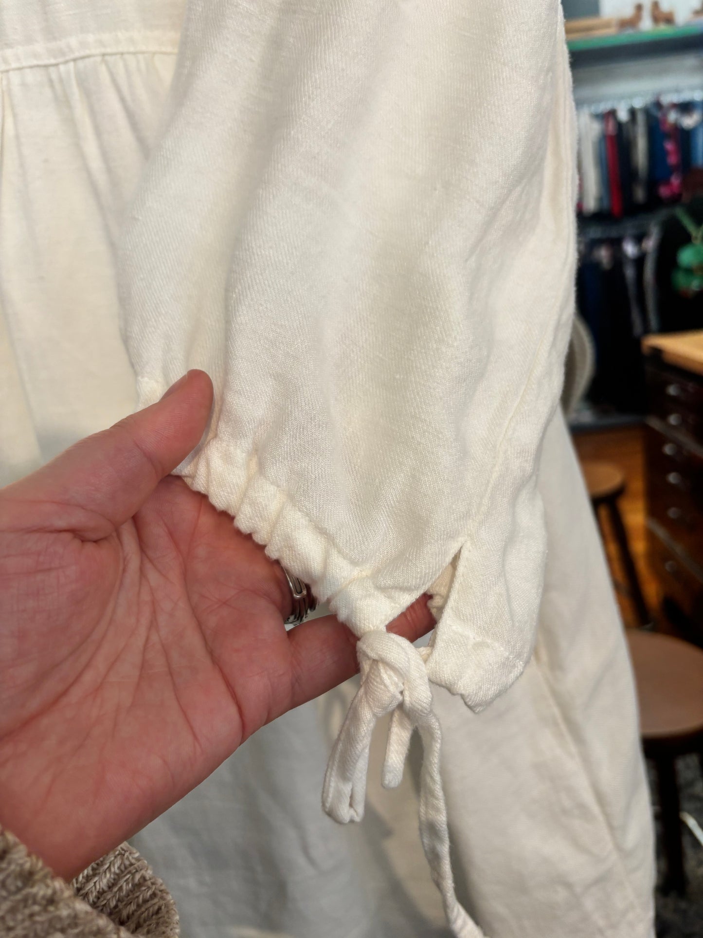 size 2X/3X white linen Harly Jae paysanne mini dress