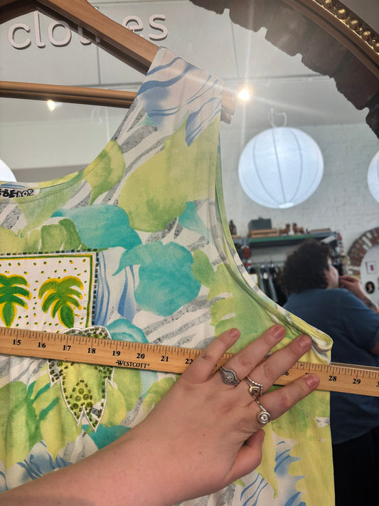VINTAGE size 3X we be bop light green maxi dress