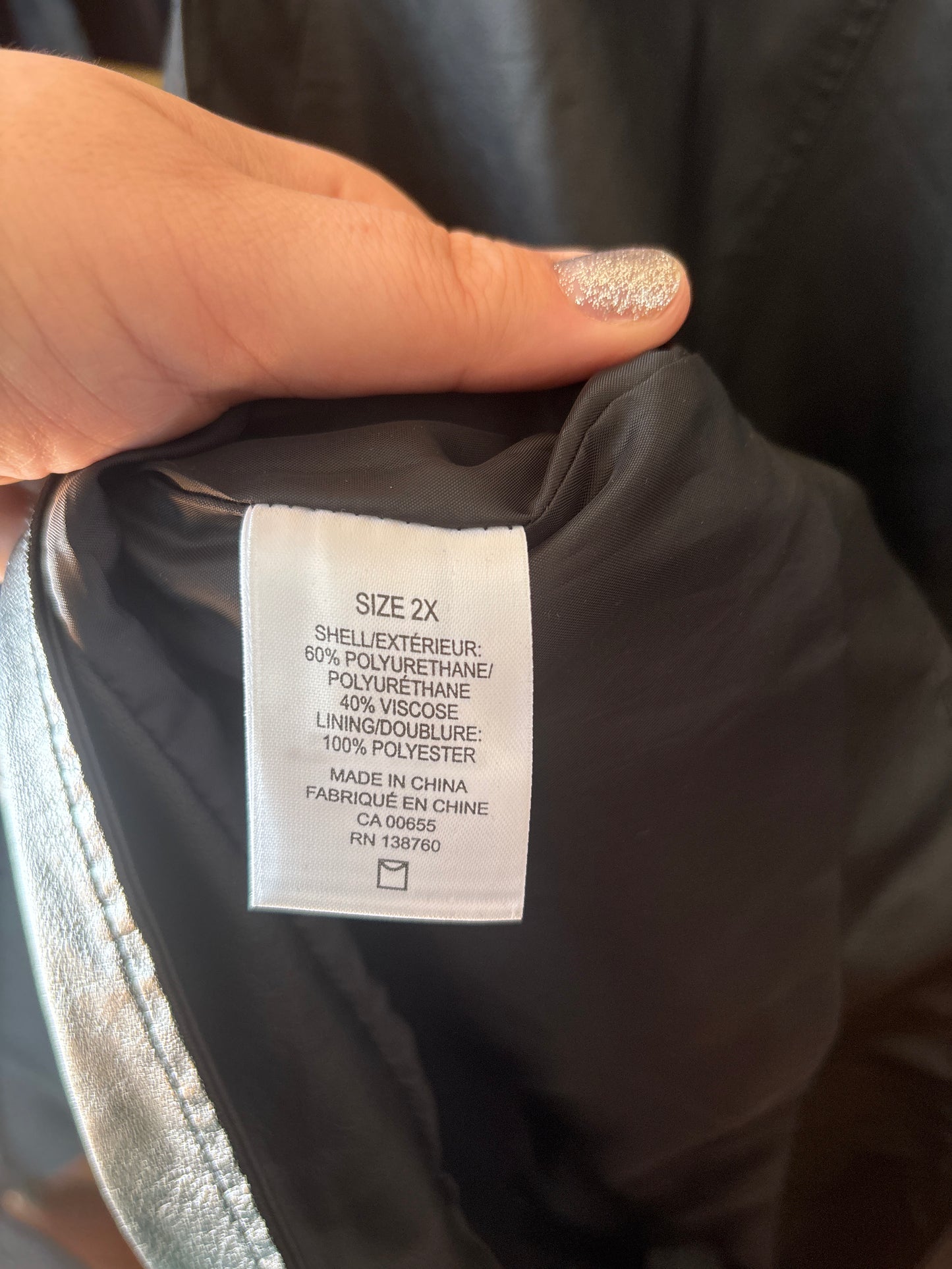 size 2X black pleather Addition Elle vest
