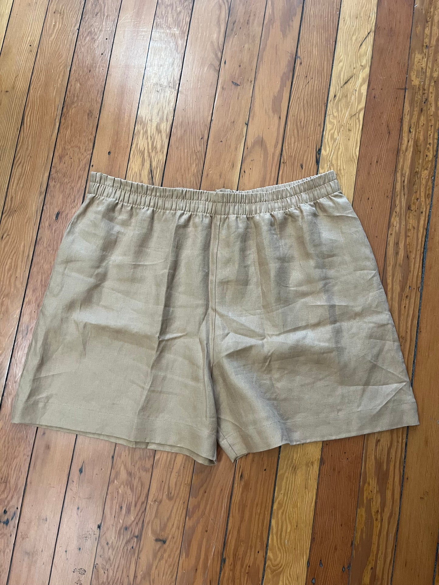 size 3X wheat Free Label LINEN LORETTA SHORT