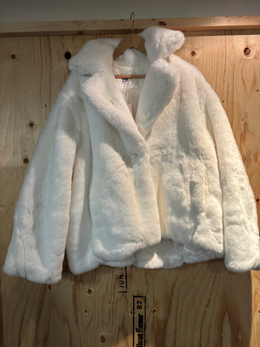 White Hilary Macmillan Faux Fur Coat