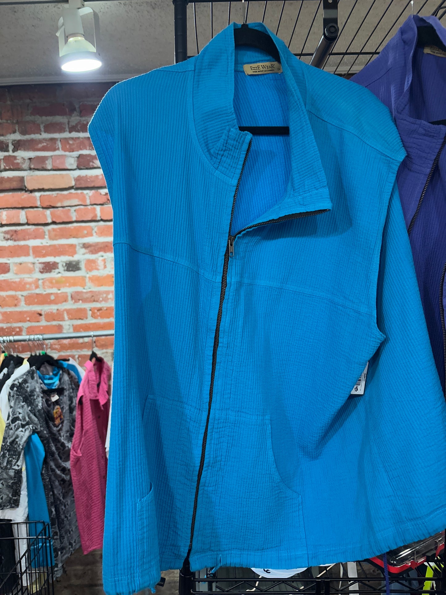 Cotton zip up vest with pockets EzzeWear Vest