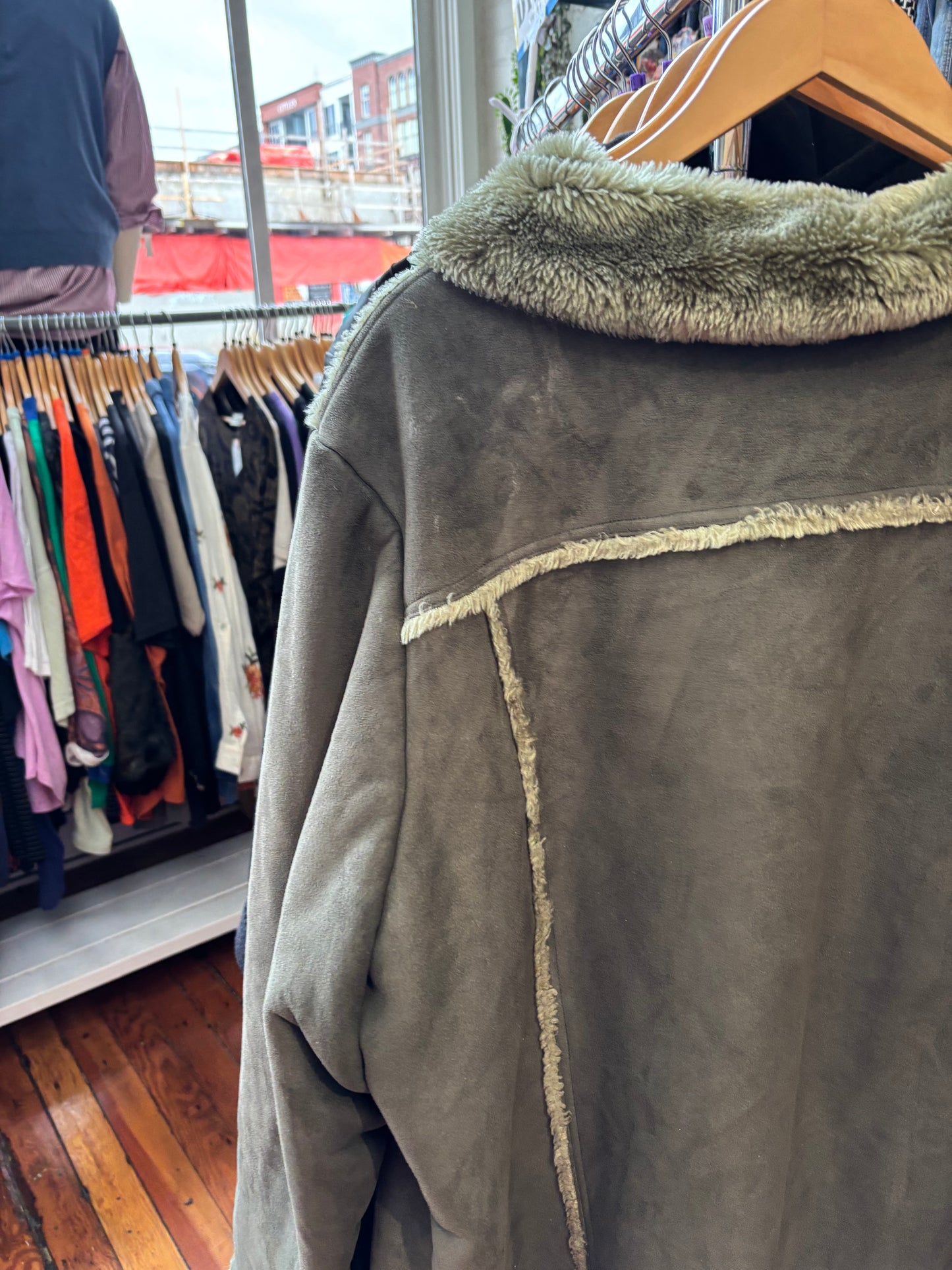 size 4X vintage Addition Elle green faux sherpa jacket