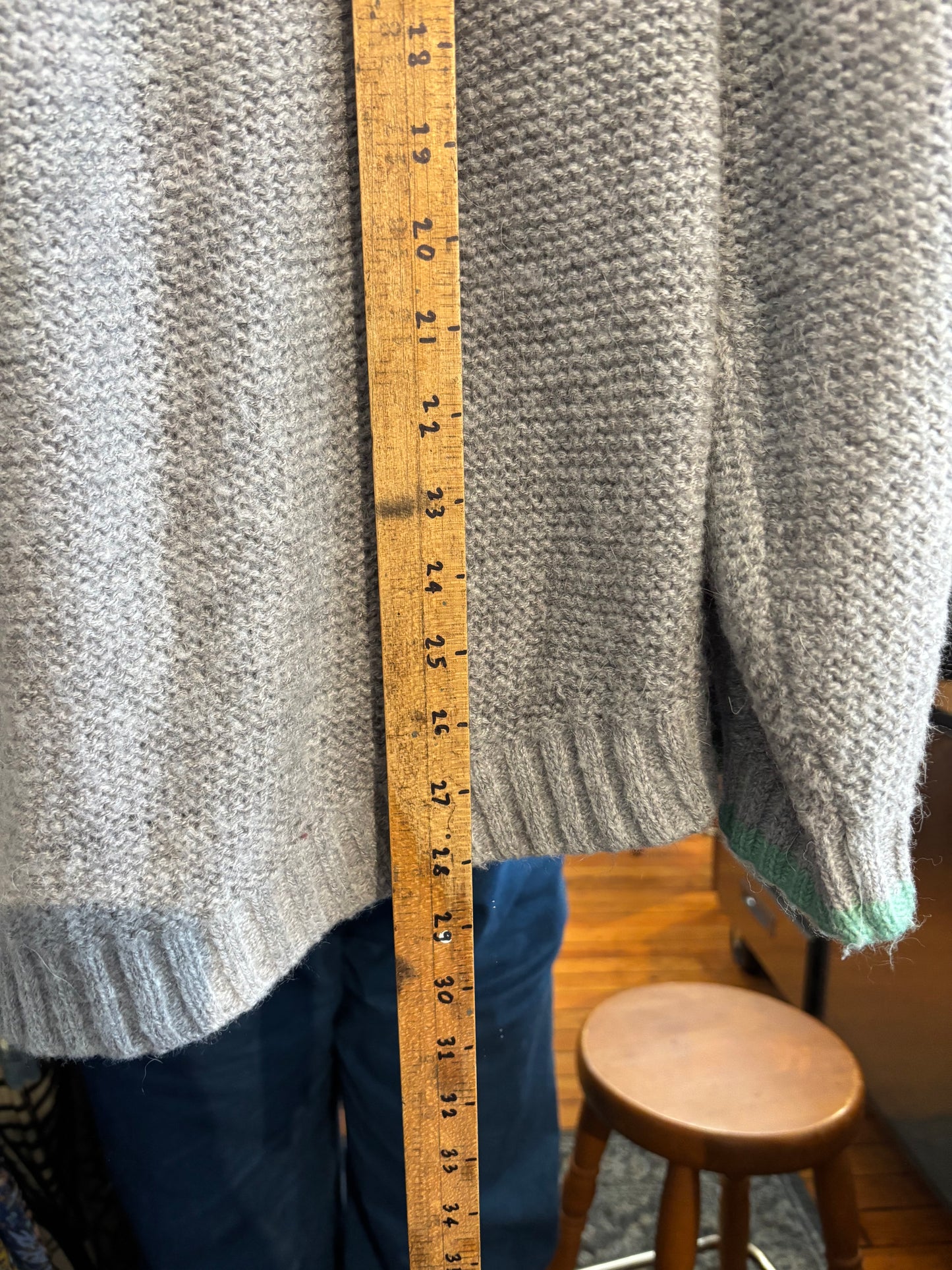 size 2X grey with rainbow neck Anthropologie  sweater - knit