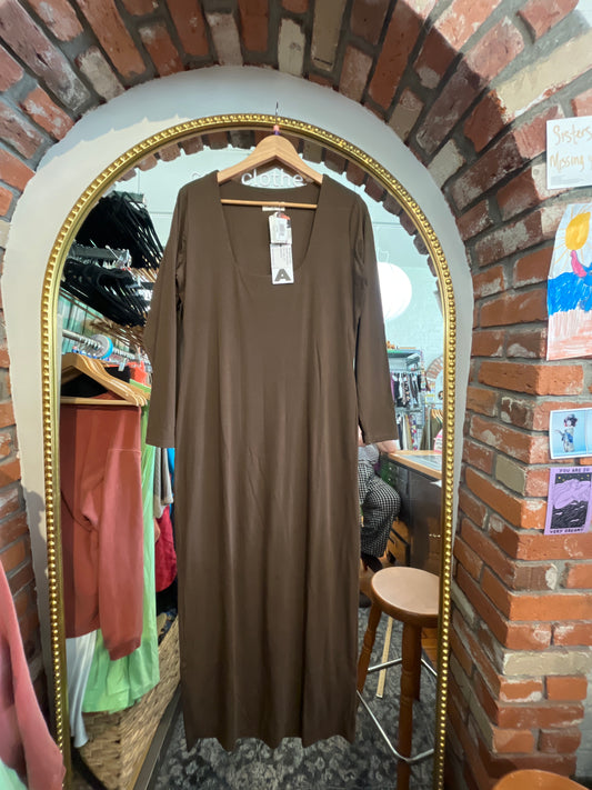 NWT size 3XL AYM brown Billie Bamboo Bodycon dress
