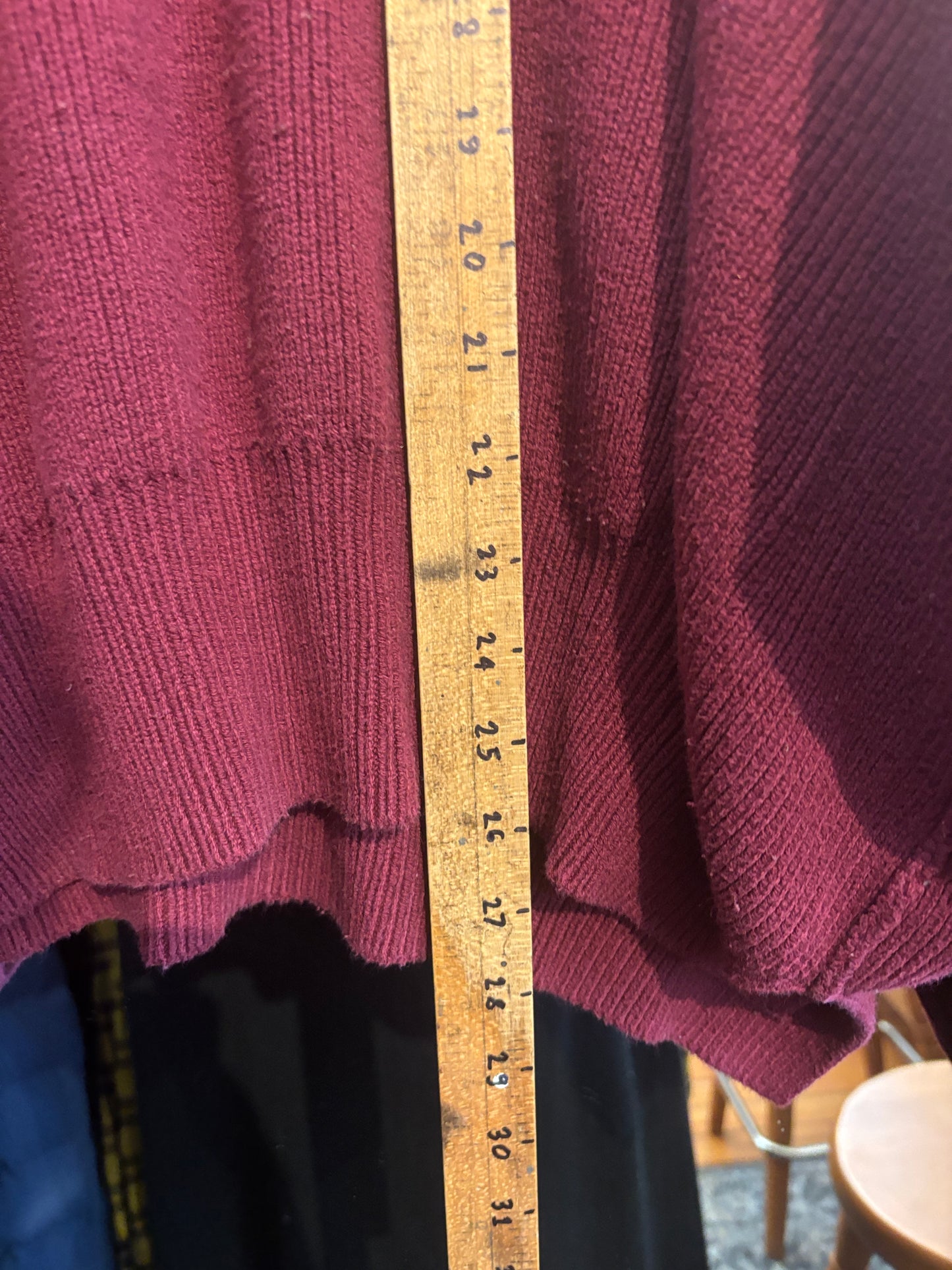 free size burgundy cotton blend Free People sweater - boxy