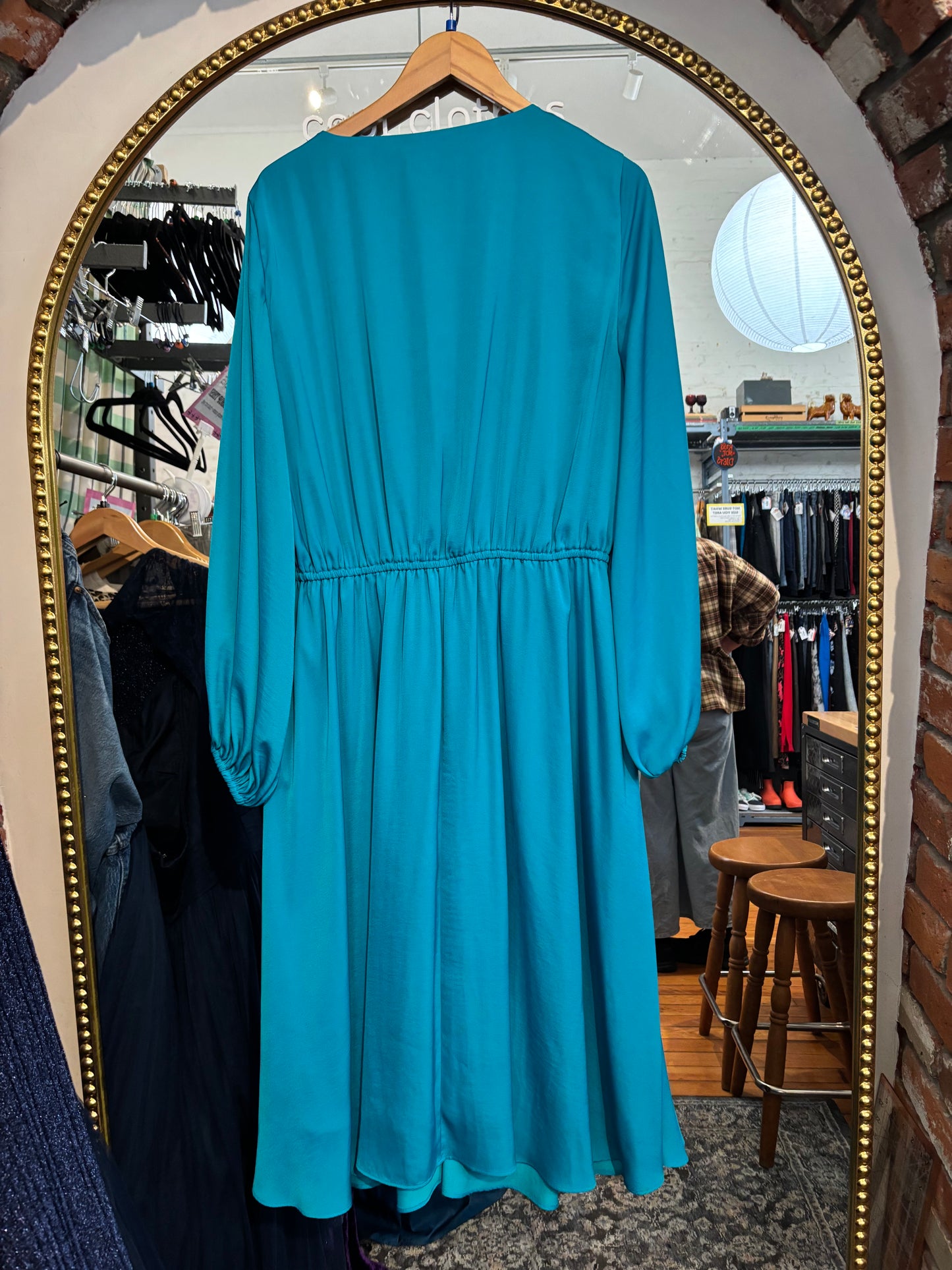 size XXL teal satin with details Kobi Halperin dress- maxi