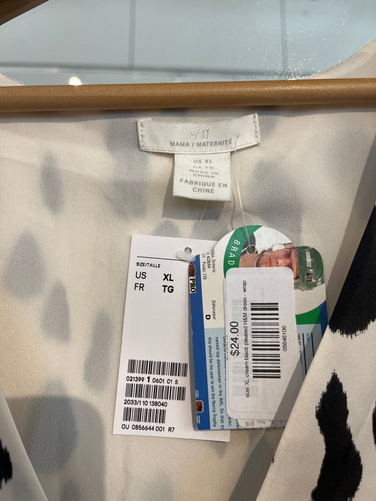 size XL cream black pleated H&M dress - wrap