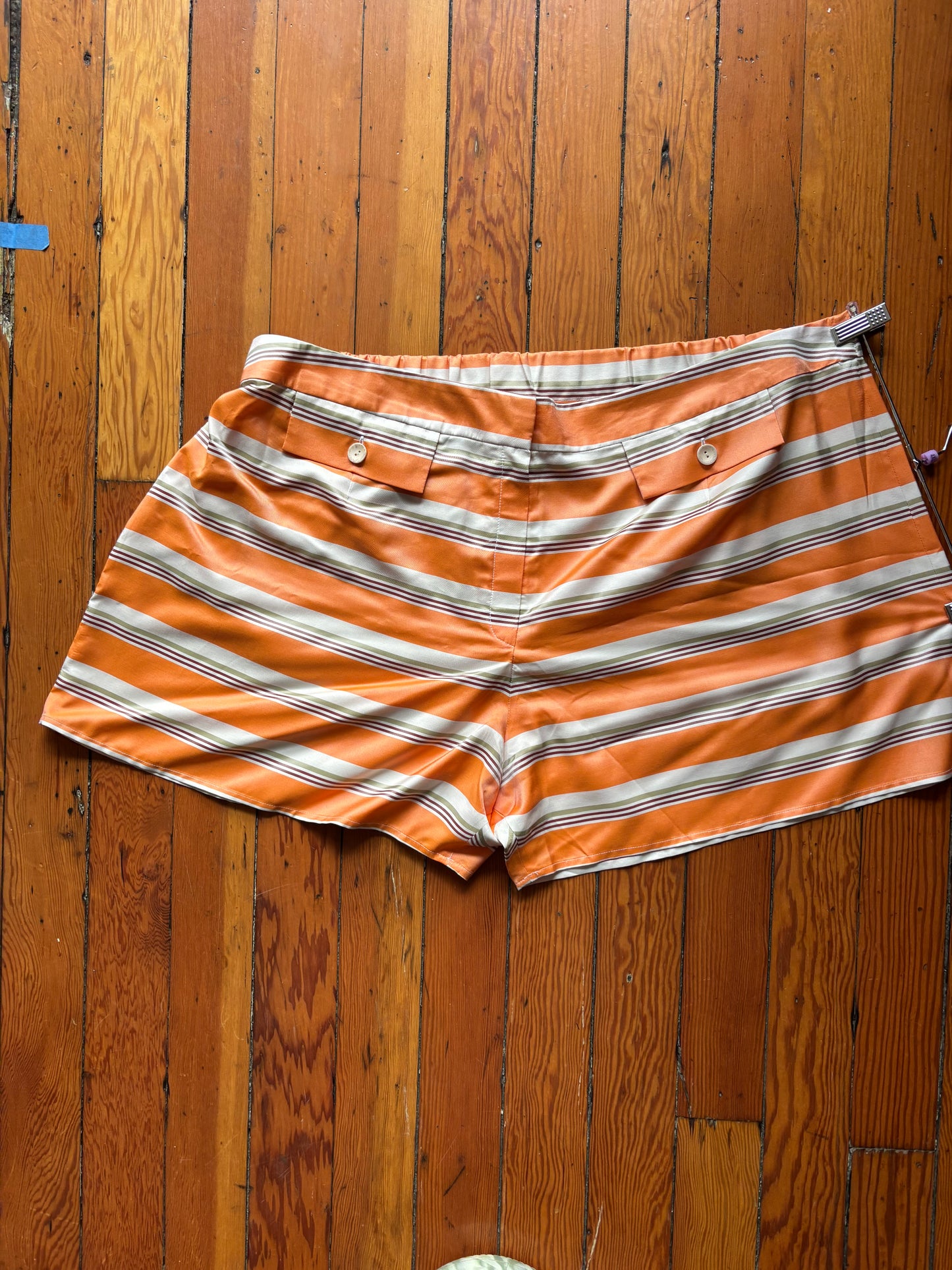 Size 4X Orange Hilary Macmillan Striped Trouser Shorts