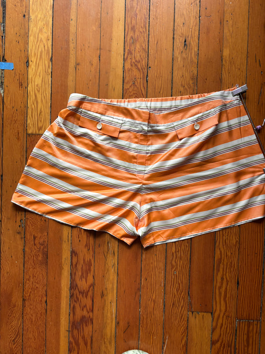 Size 4X Orange Hilary Macmillan Striped Trouser Shorts