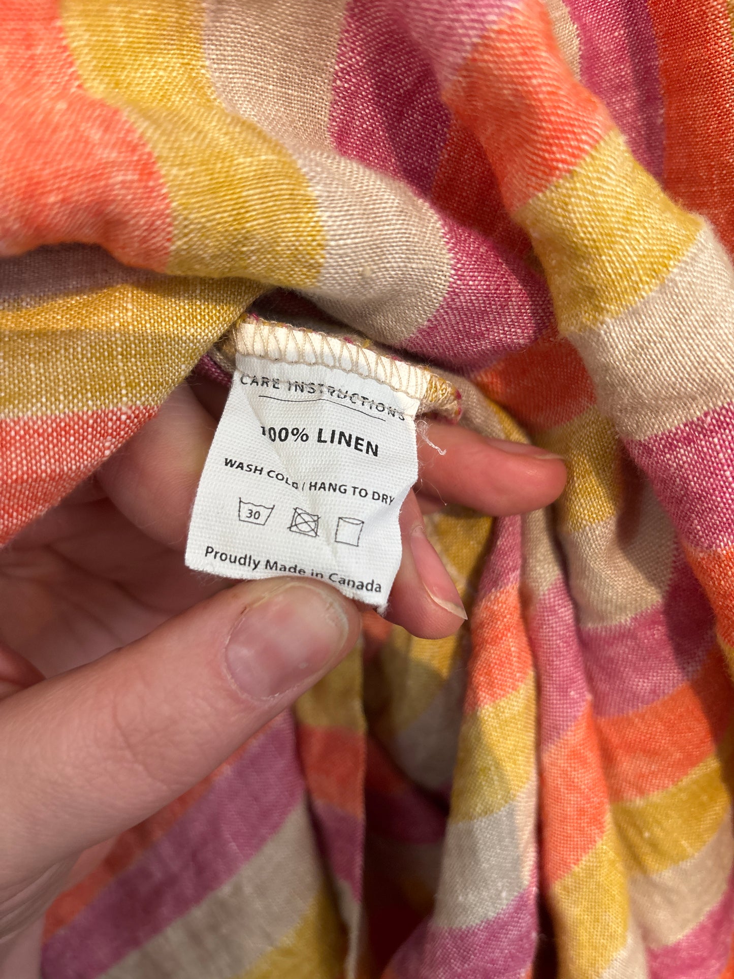 size Large pink orange stripe Nettle's Tale sonora dress