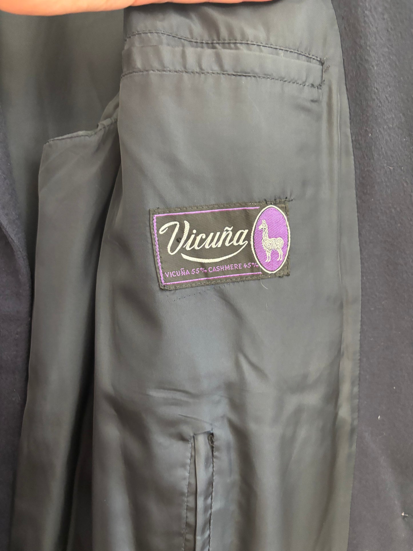 vintage navy Edward Chapman vicuna cashmere blend jacket