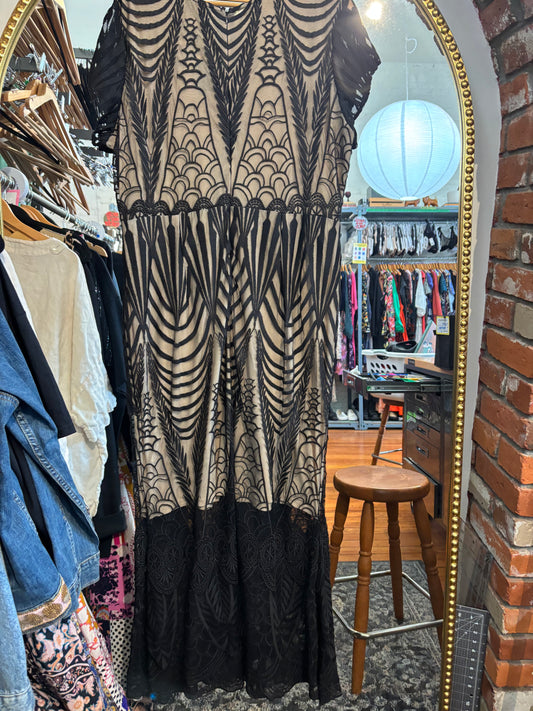 size 2X black lace overlay Joseph Ribkoff Signature dress - long