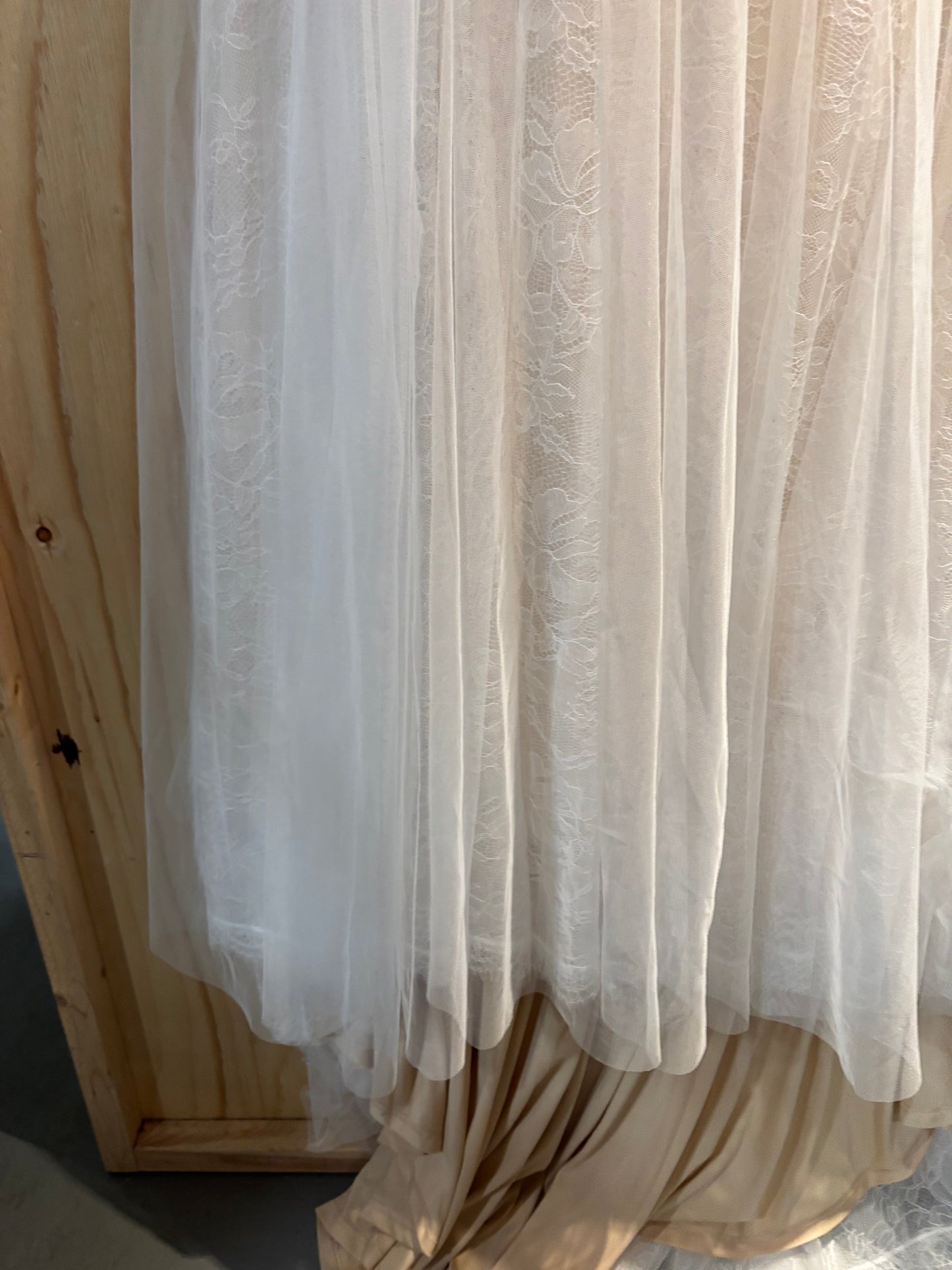 Asos off white organza overlay wedding dress