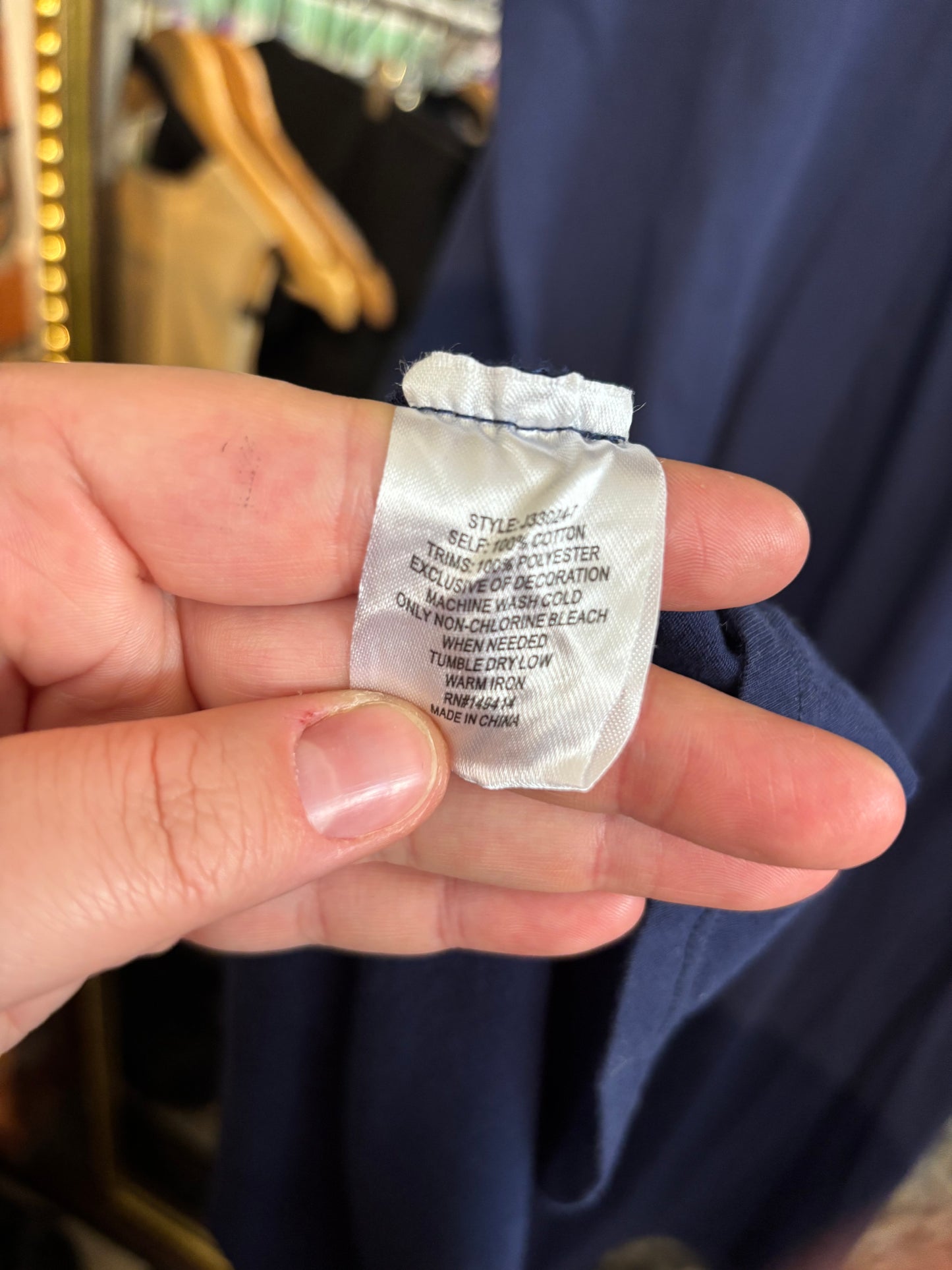 size XL navy with embroidery Johnny Was dress - midi