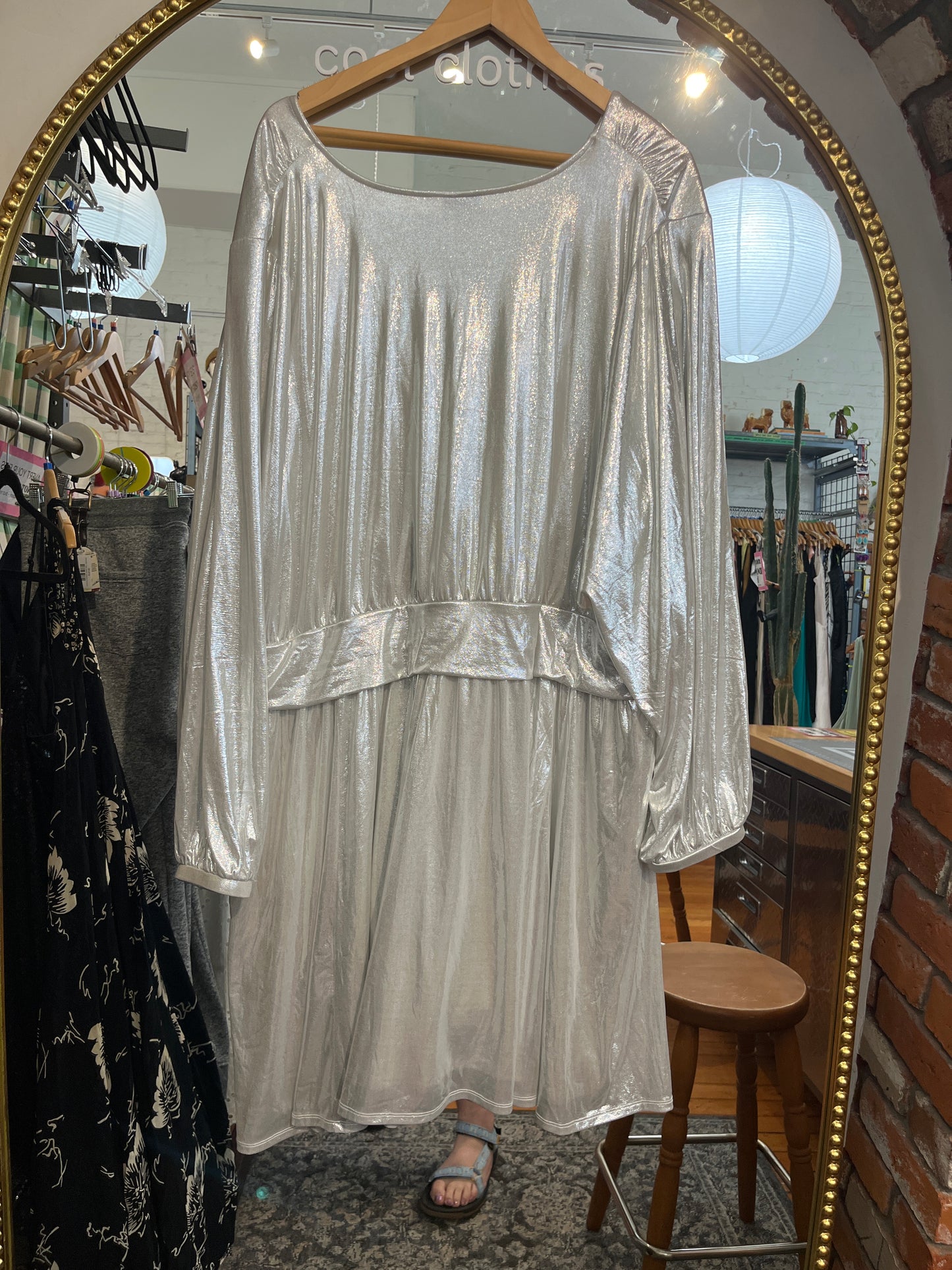 size 6X galactic silver Torrid dress