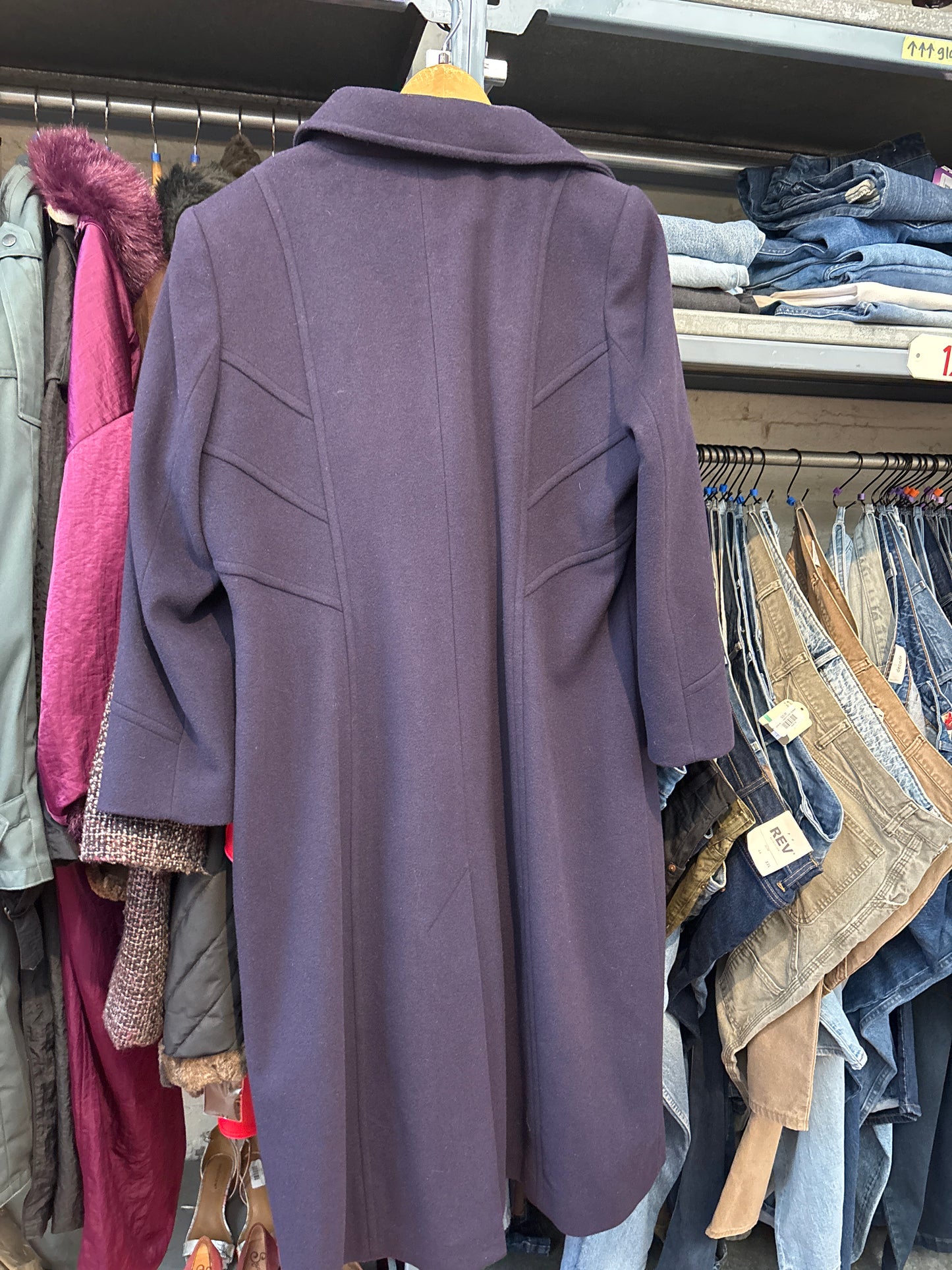 size 18 dark purple wool Jacques Vert coat - long trench