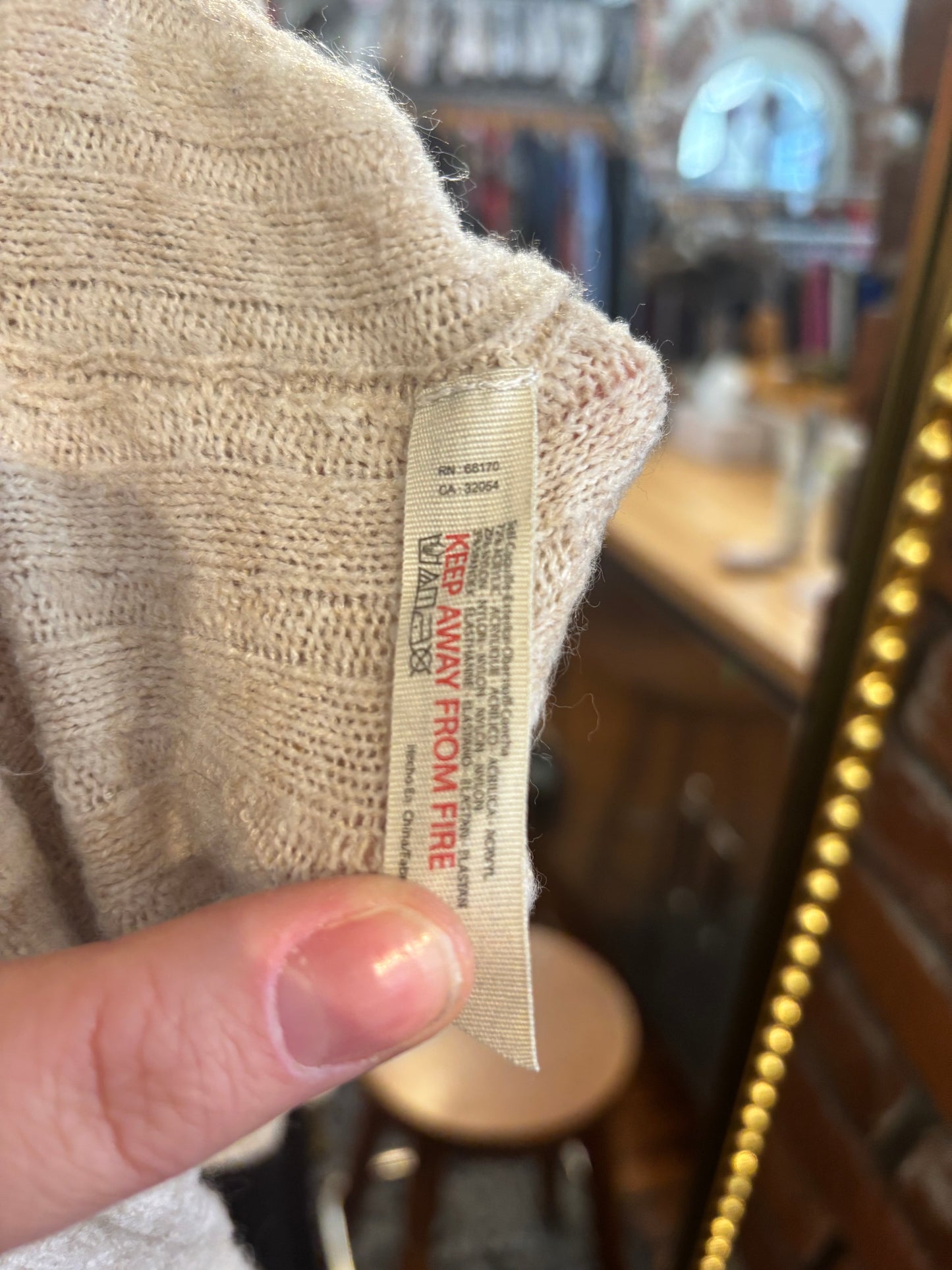 cream knit Free People sweater - tunic knit