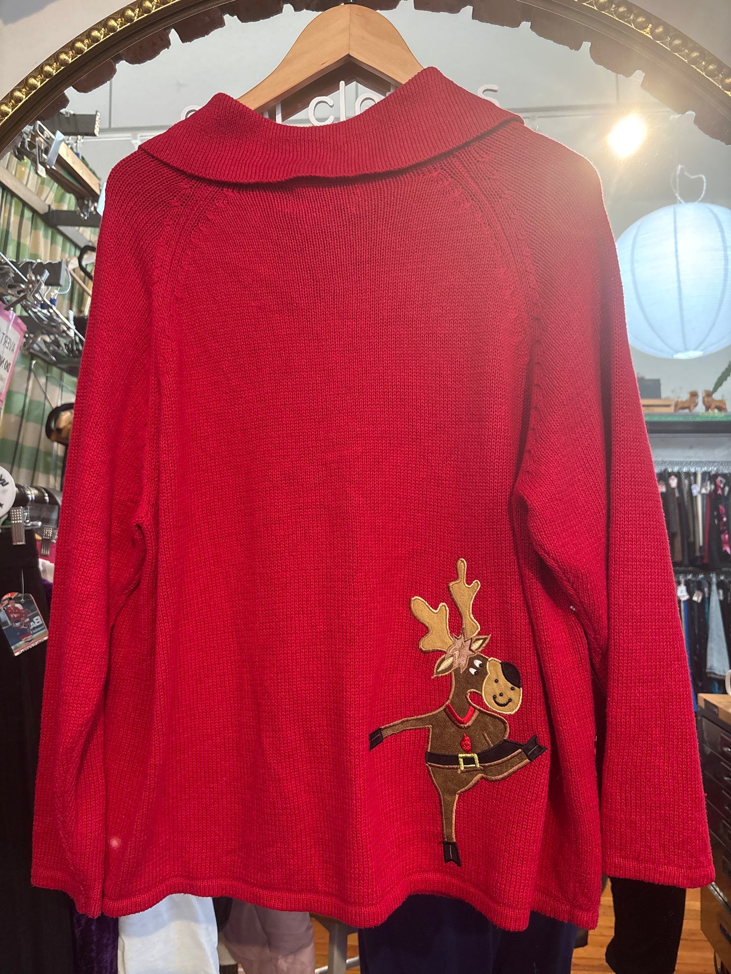 size 1X red holiday Heirloom Collectables sweater - vintage