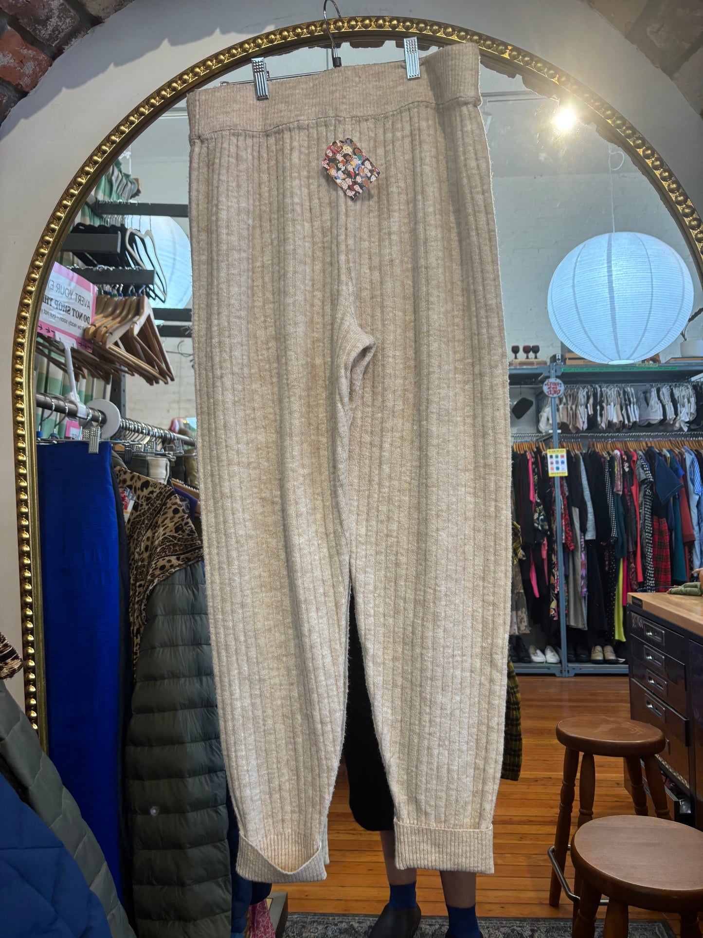 size XL cream knit Free People joggers
